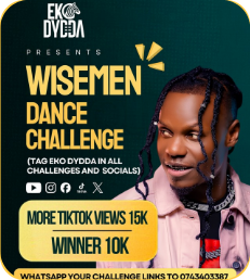 ‘Wisemen Dance Challenge’ poster in green and yellow, with a performer and the prize details
